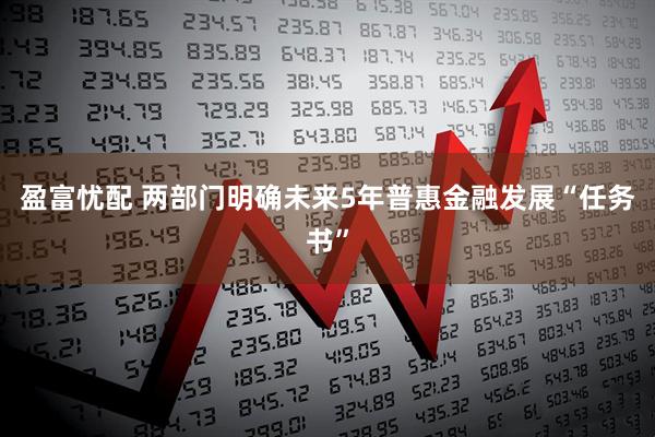 盈富忧配 两部门明确未来5年普惠金融发展“任务书”