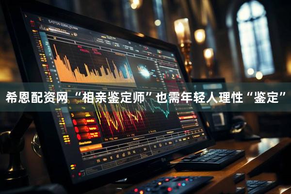 希恩配资网 “相亲鉴定师”也需年轻人理性“鉴定”